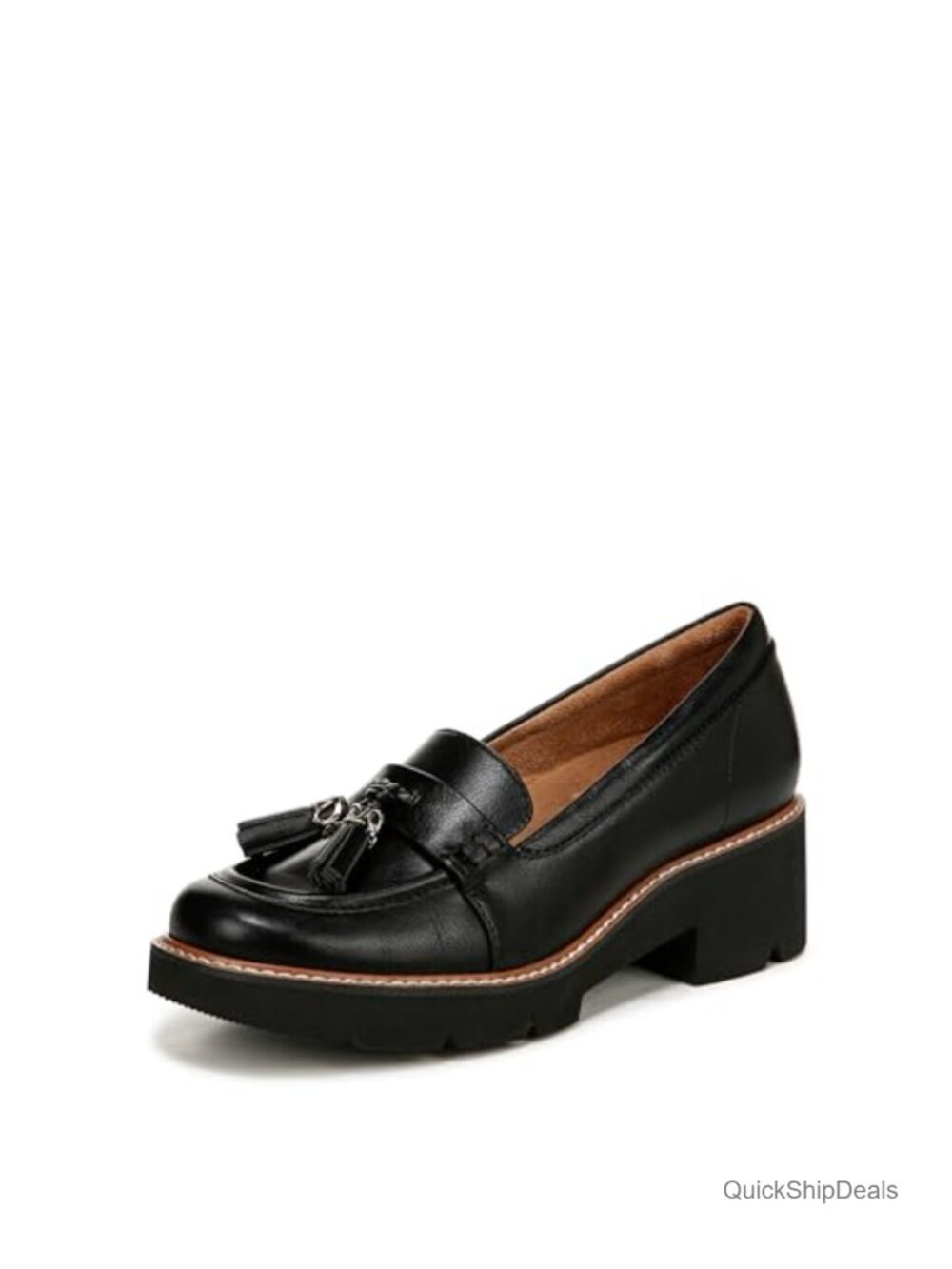 Heeled Tassel Loafer with Contour+ Comfort, Synthetic Upper, Platform Sole